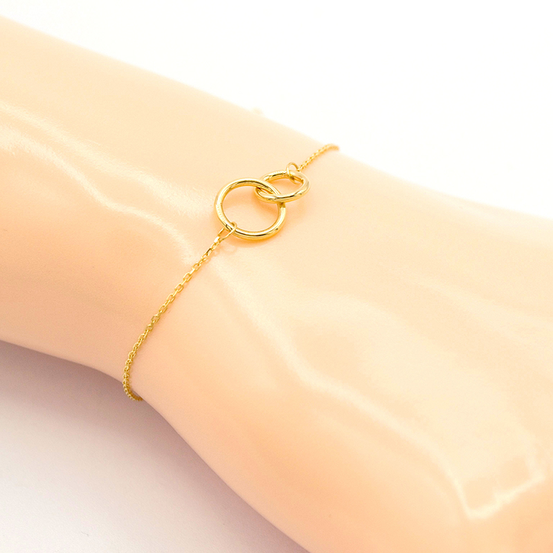 Zlatý náramek Anker propletená kolečka 1,00g