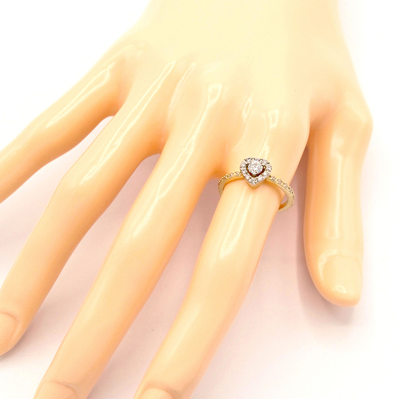 Zlatý prsten srdce se zirkony 2,75g