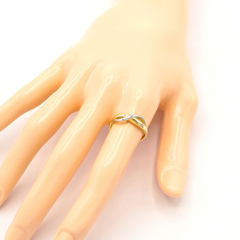 Zlatý prsten vlnky dvě barvy zlata 1,65g