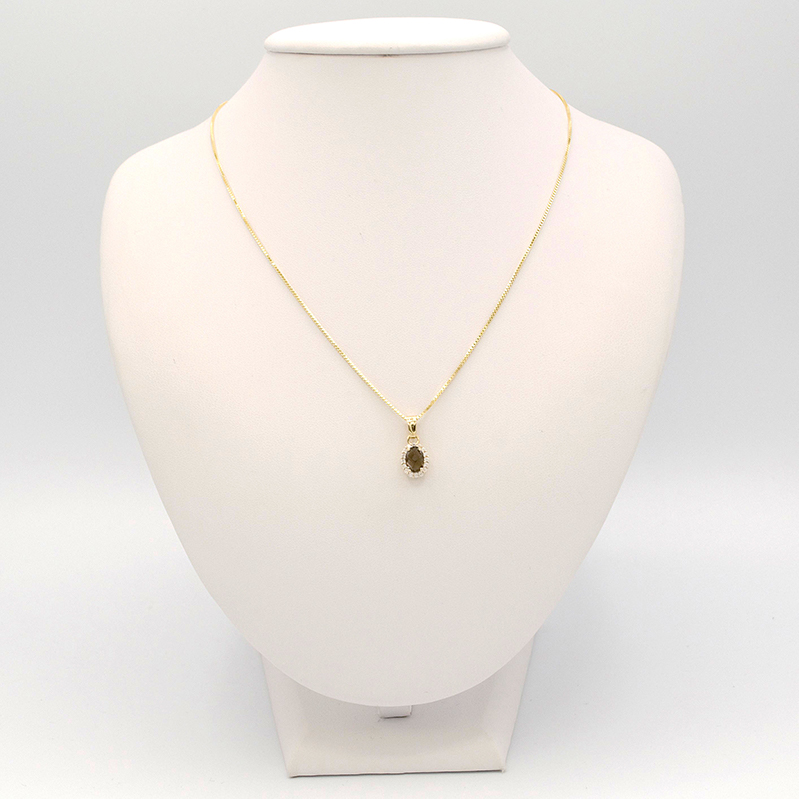 Zlatý přívěsek se záhnědou a zirkony 1,00g