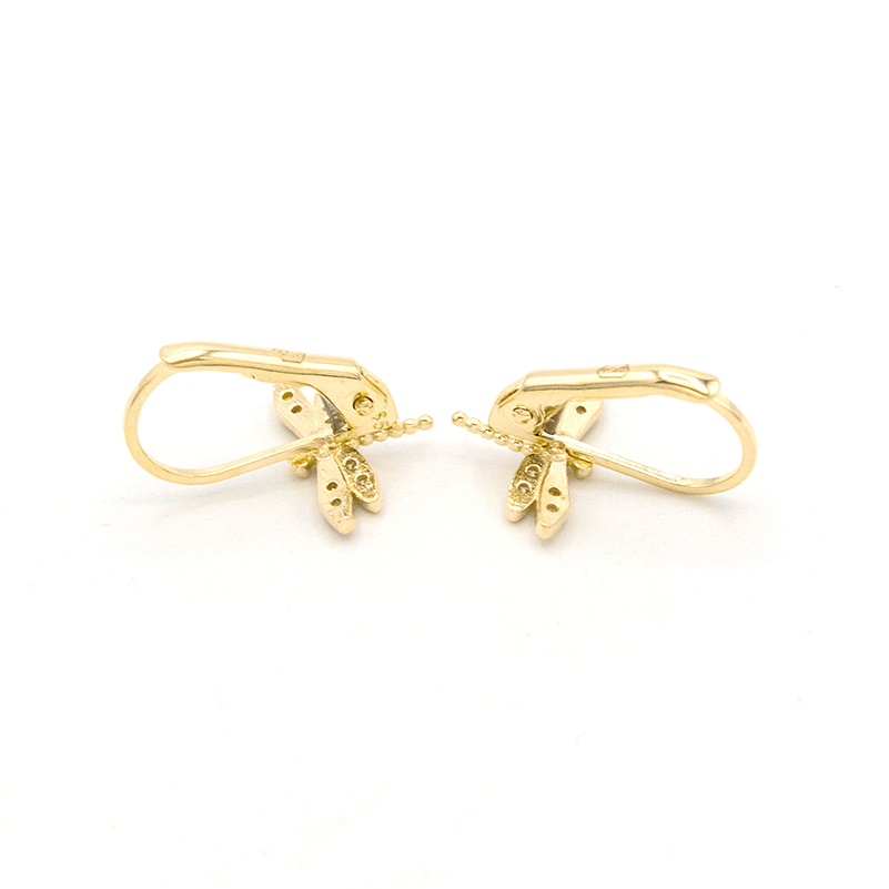 Zlaté náušnice vážky se zirkony 1,57g