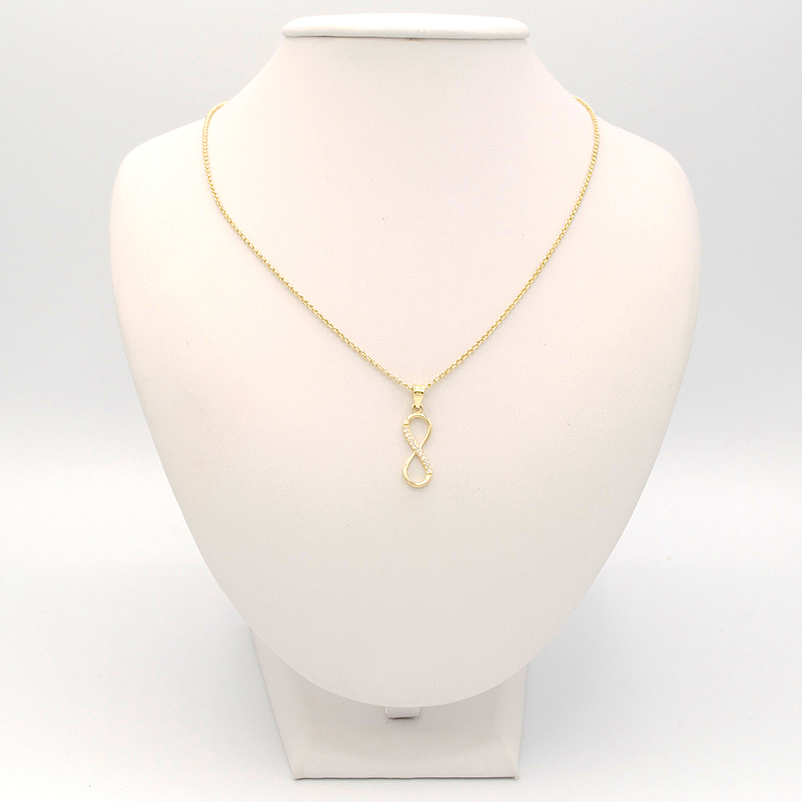 Zlatý přívěsek nekonečno se zirkony 0,92g