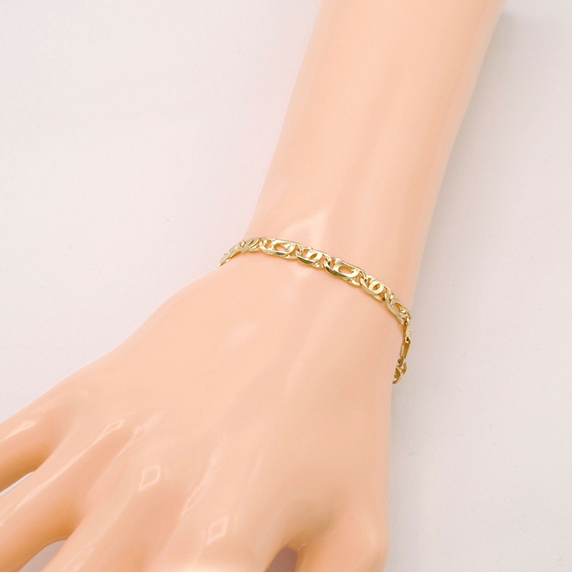 Zlatý náramek Pancer dvojí očka 7,90g