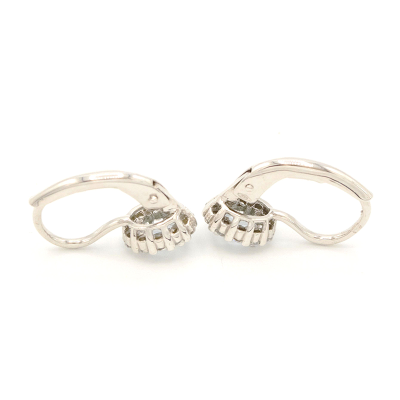 Náušnice z bílého zlata, s topazem a zirkony 1,95g