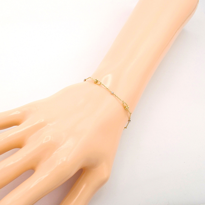 Zlatý náramek ozdoba a kuličky 1,65g