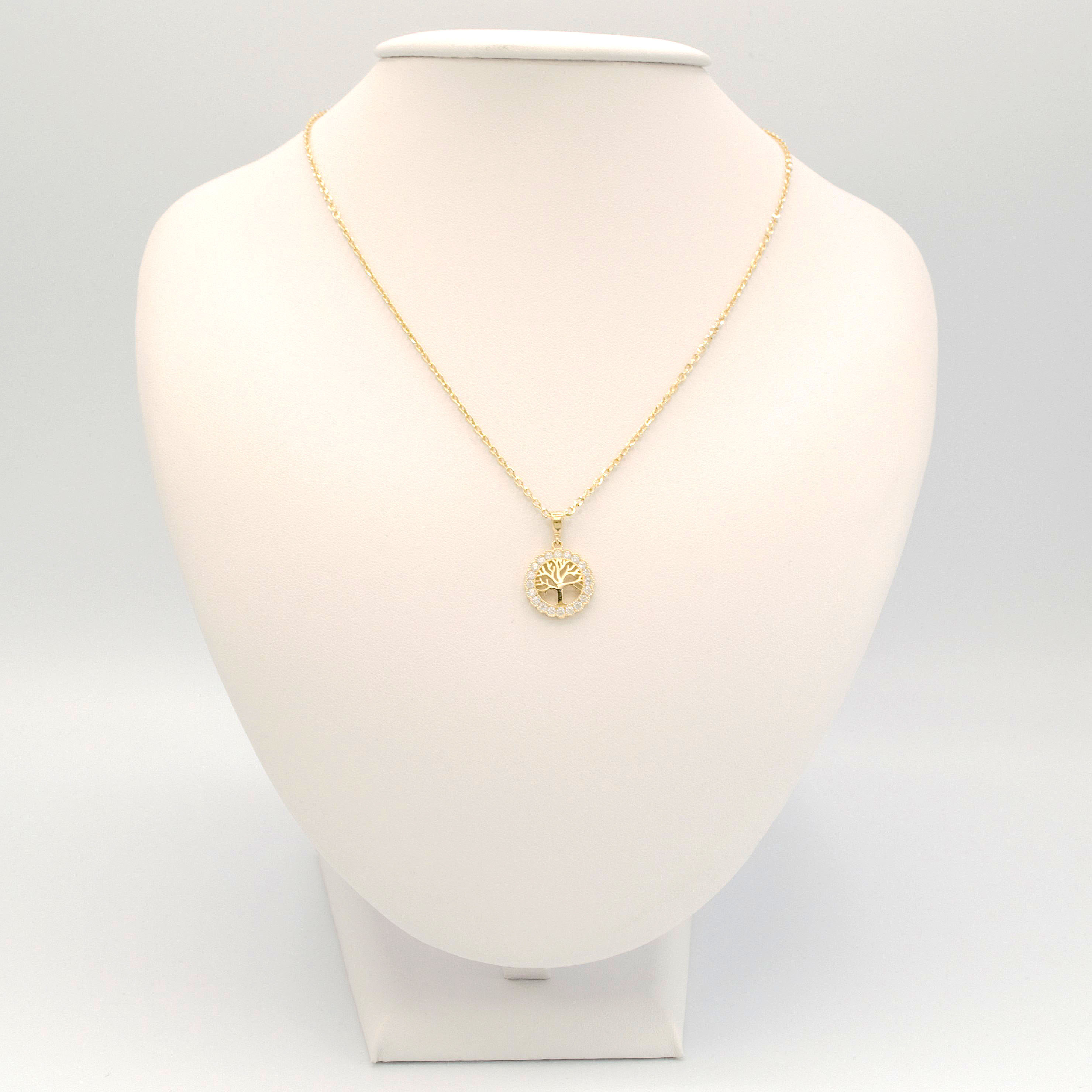 Zlatý přívěsek strom života zdobený zirkony 1,33g