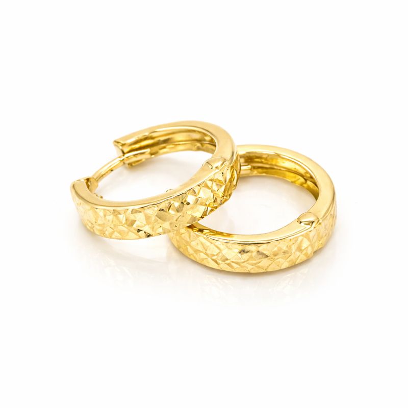 Zlaté náušnice kruhy zdobené 1,60g