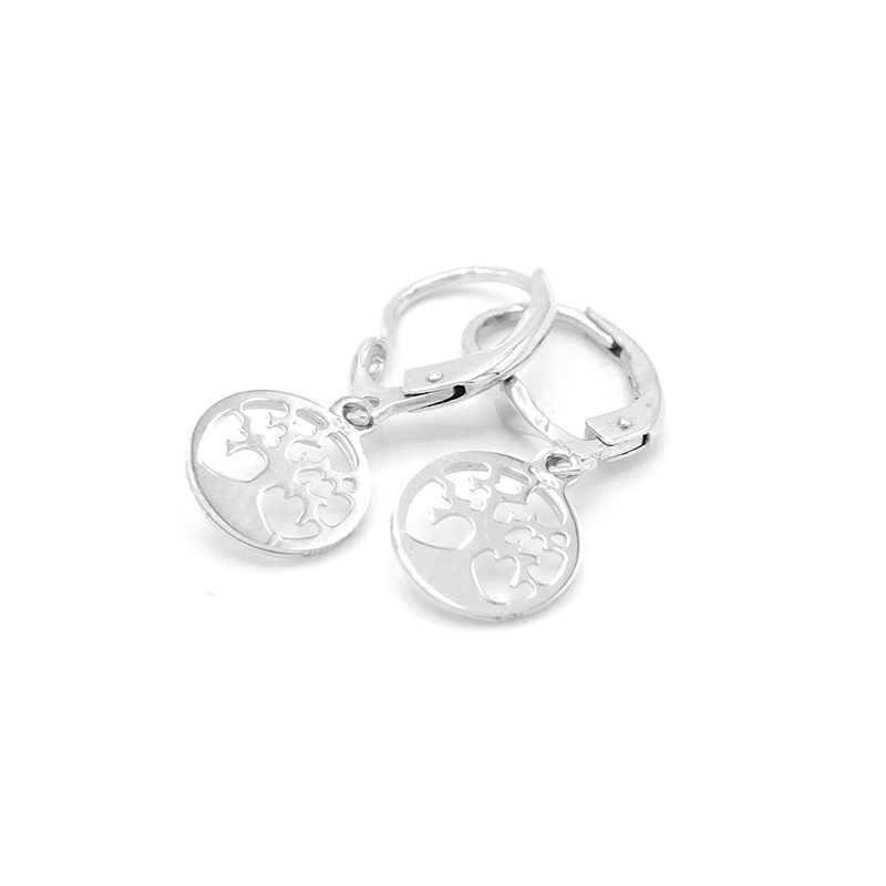 Náušnice z bílého zlata, strom života 1,95g