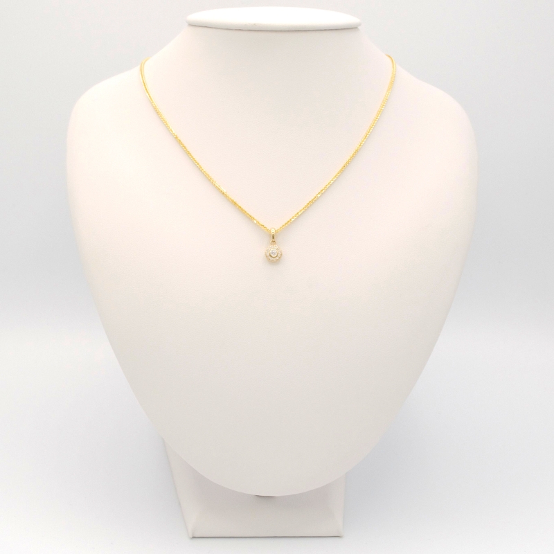 Zlatý přívěsek kulatý se zirkony 0,65g