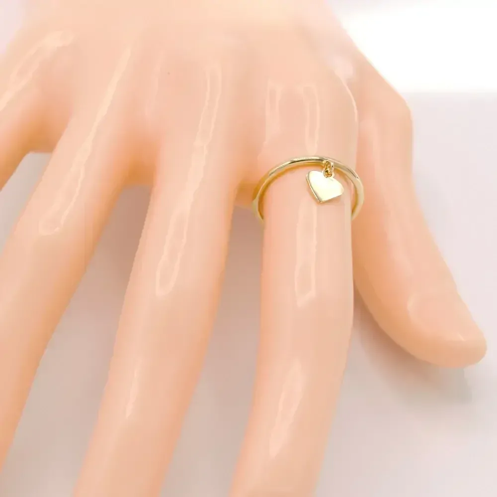 Zlatý prsten se zavěšeným srdíčkem 1,35g