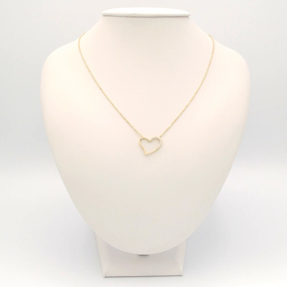 Zlatý řetízek se srdíčkem zdobeným zirkony 2,00g