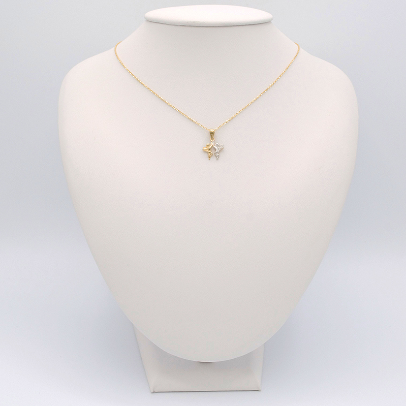 Zlatý přívěsek andílci dvě barvy zlata 0,72g