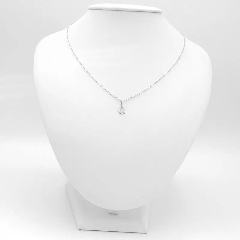 Přívěsek z bílého zlata, písmeno G 0,20g