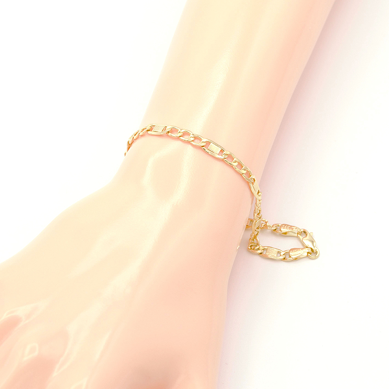 Zlatý náramek Figaro hrubý zdobený 3,60g