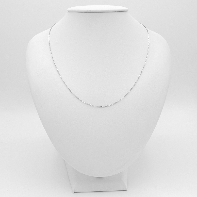 Řetízek z bílého zlata, Anker jemný zdobený v lesklém vzhledu 1,18g