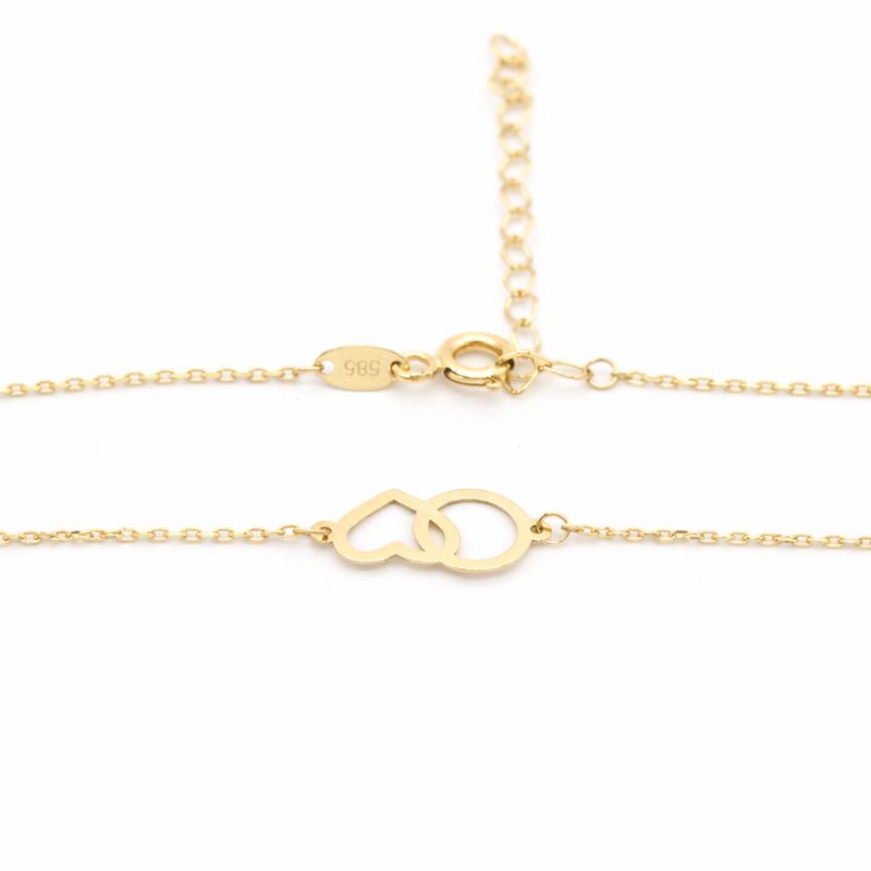 Zlatý řetízek propletená kolečka se srdíčky 