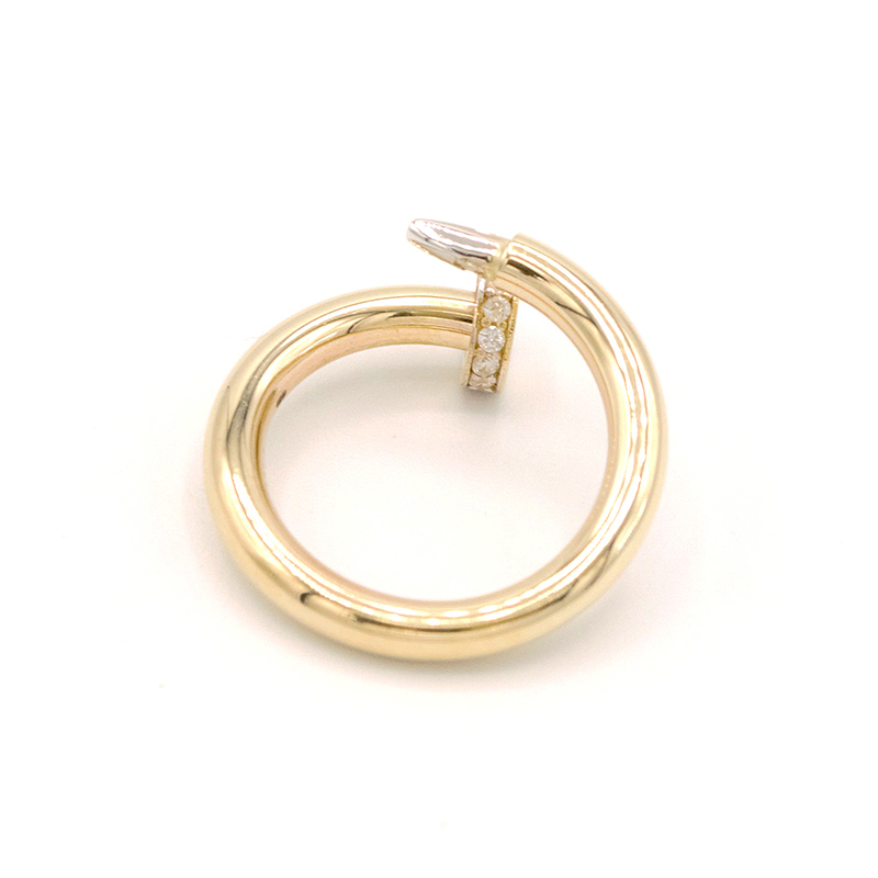 Zlatý prsten s ozdobou tvar hřebík 2,37g