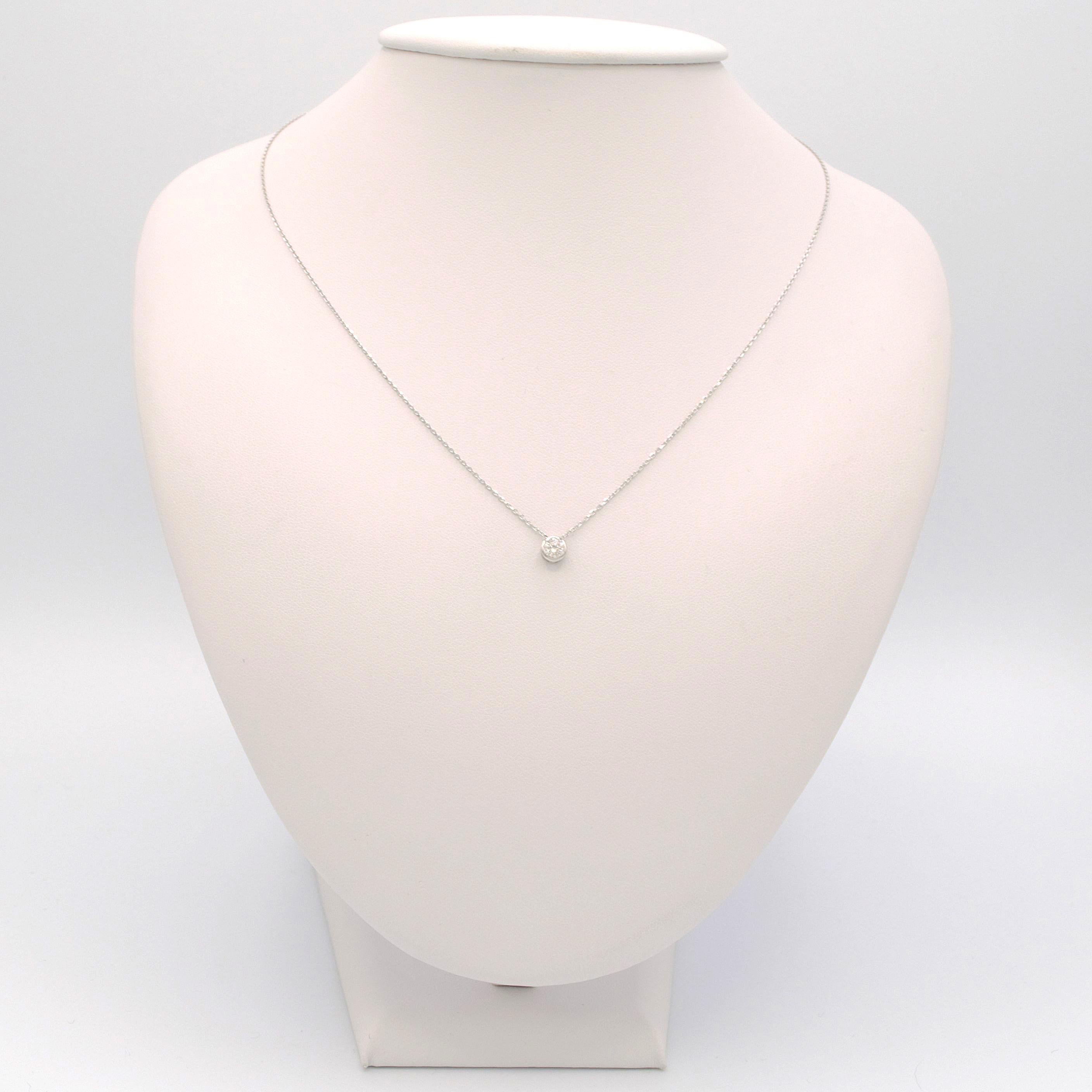 Řetízek z bílého zlata s kulatým zirkonem 1,35g