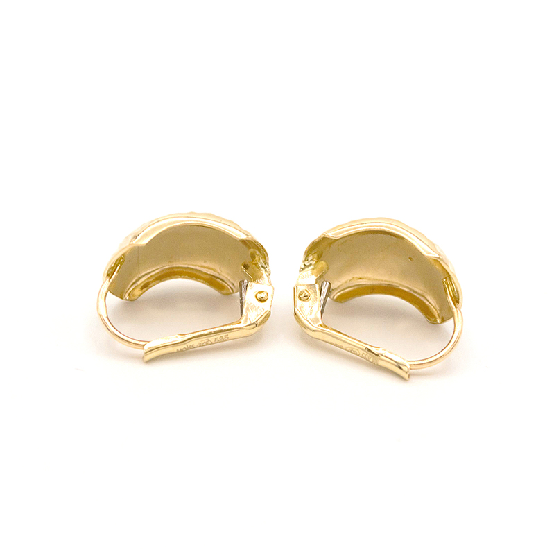 Zlaté náušnice zaoblené s gravírováním lesklé 1,90g