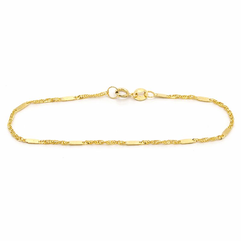 Zlatý náramek Singapore zdobený ploškami 0,80g