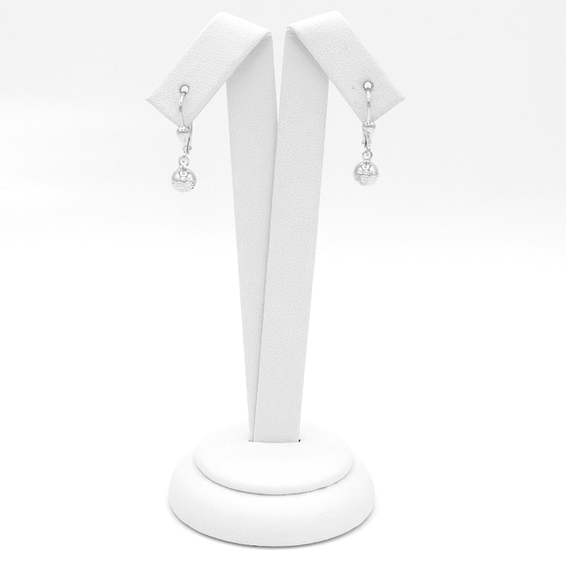 Náušnice z bílého zlata visací kuličky se zdobením 1,75g