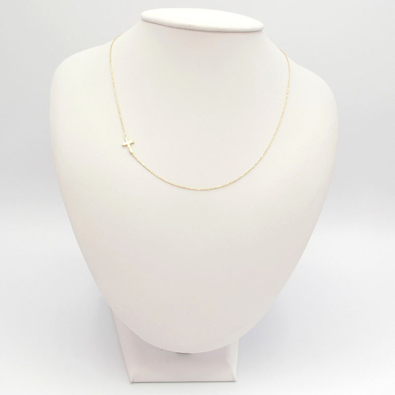 Zlatý řetízek s křížkem na boku 1,32g