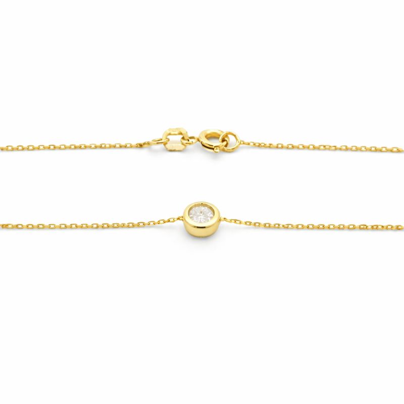Zlatý řetízek s kulatým zirkonem 1,20g