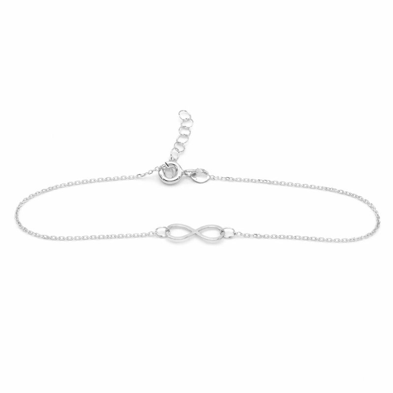 Náramek z bílého zlata s nekonečnem 