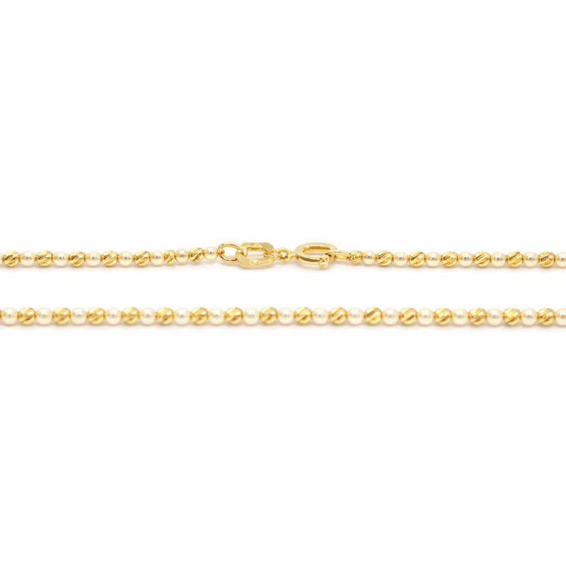 Zlatý řetízek z perliček a zlatých kuliček 