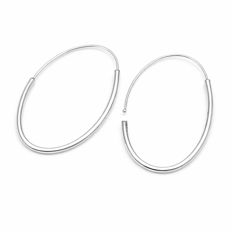 Náušnice z bílého zlata jemné ovály 