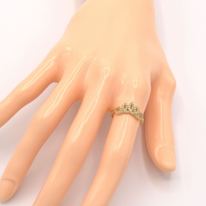 Zlatý prsten korunka se zirkony 1,48g