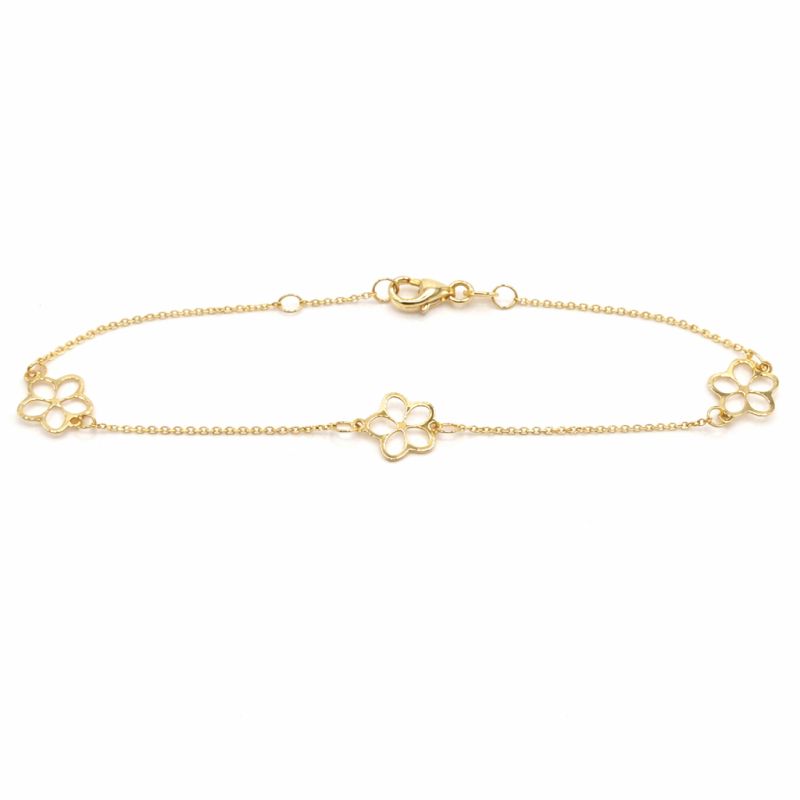 Zlatý náramek s kytičkami 