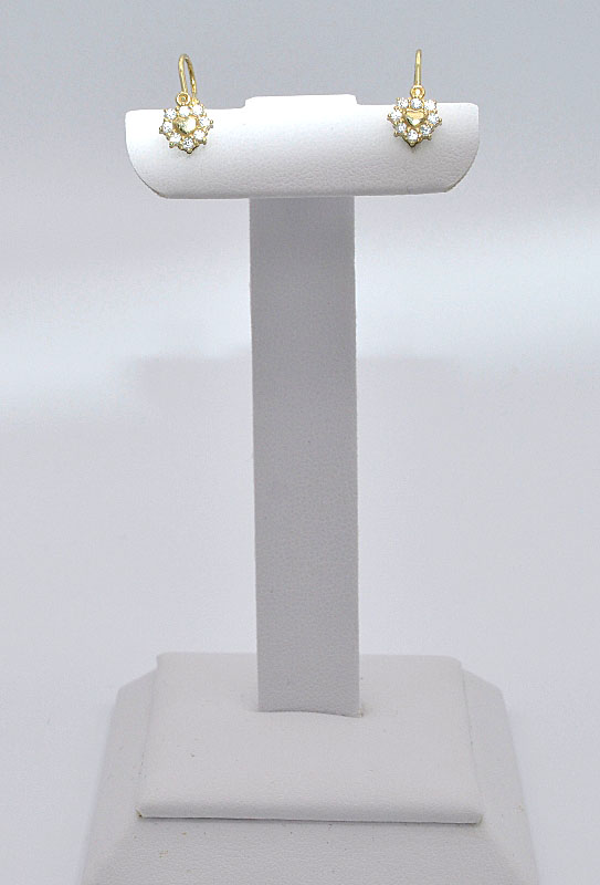 Zlaté dětské náušnice srdíčka se zirkony 1,41g