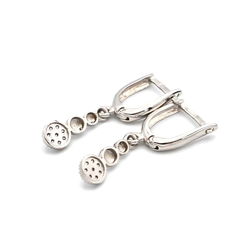 Náušnice z bílého zlata,  visací kolečka se zirkony 2,00g