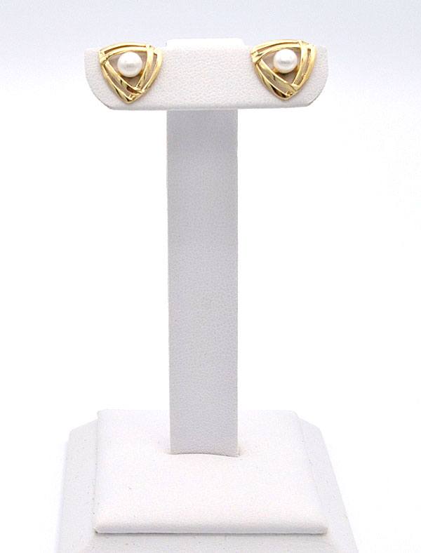 Zlaté náušnice s perlou na puzetu 2,37g