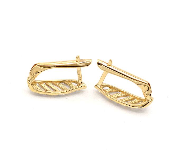 Zlaté náušnice proužky se zirkony dvě barvy zlata 1,77g 