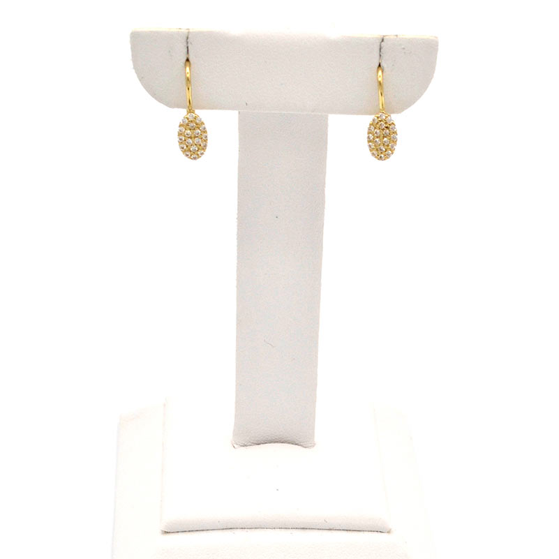 Zlaté náušnice oválky se zirkony 1,72g 