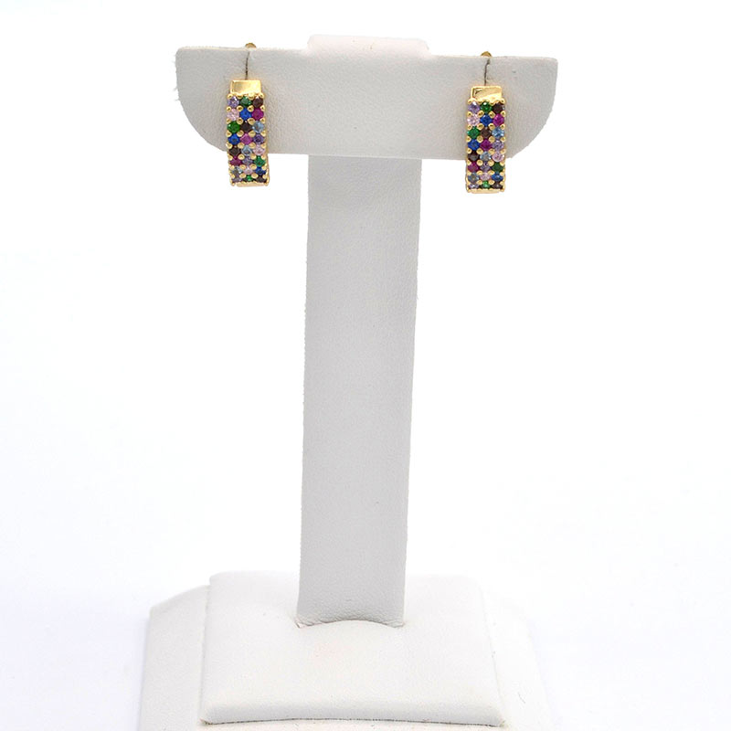 Zlaté náušnice s barevnými kamínky 2,50g