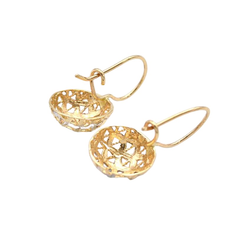 Zlaté náušnice kulaté dvě barvy zlata 1,70g