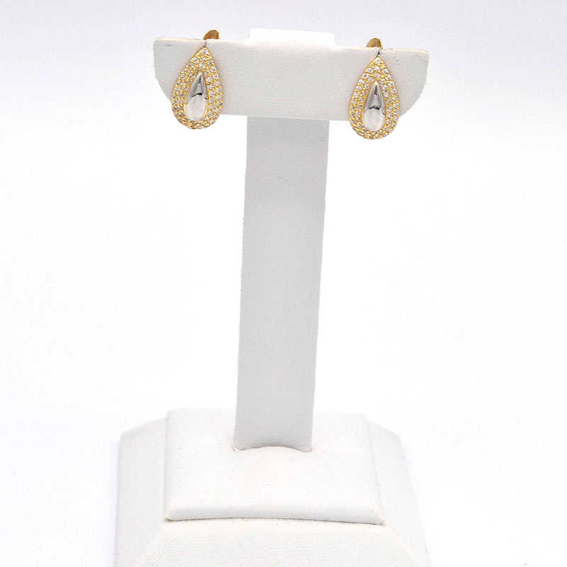 Zlaté náušnice se zirkony dvě barvy zlata 2,70g