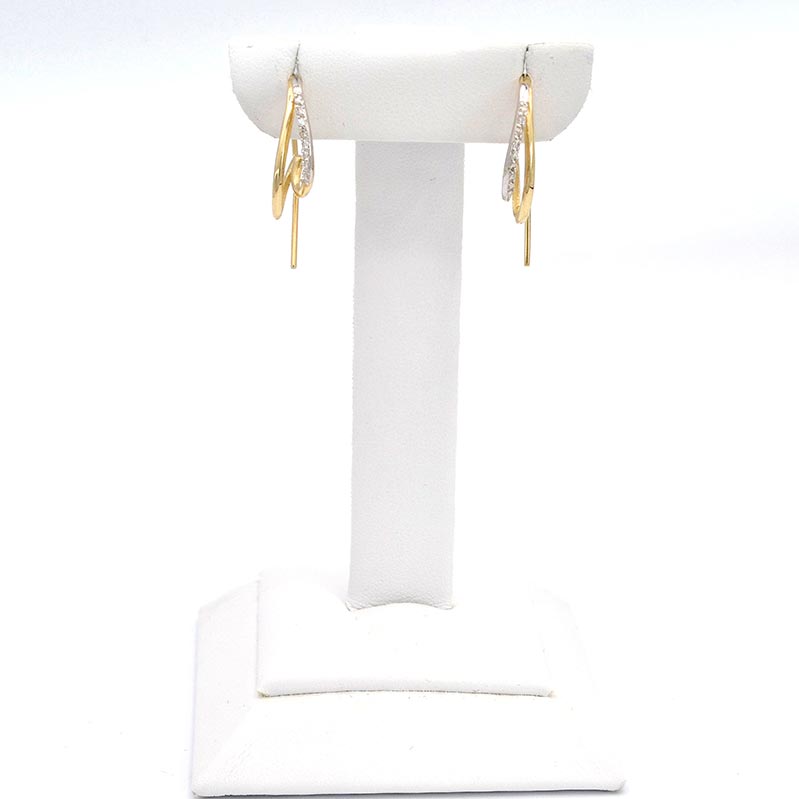 Zlaté náušnice spirály se zirkony 2,15g