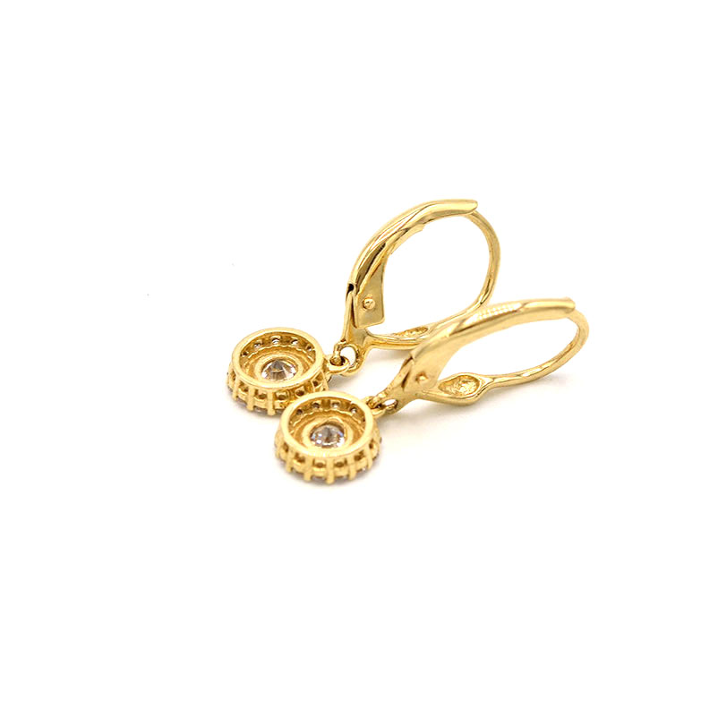 Zlaté náušnice kulaté se zirkony 2,42g