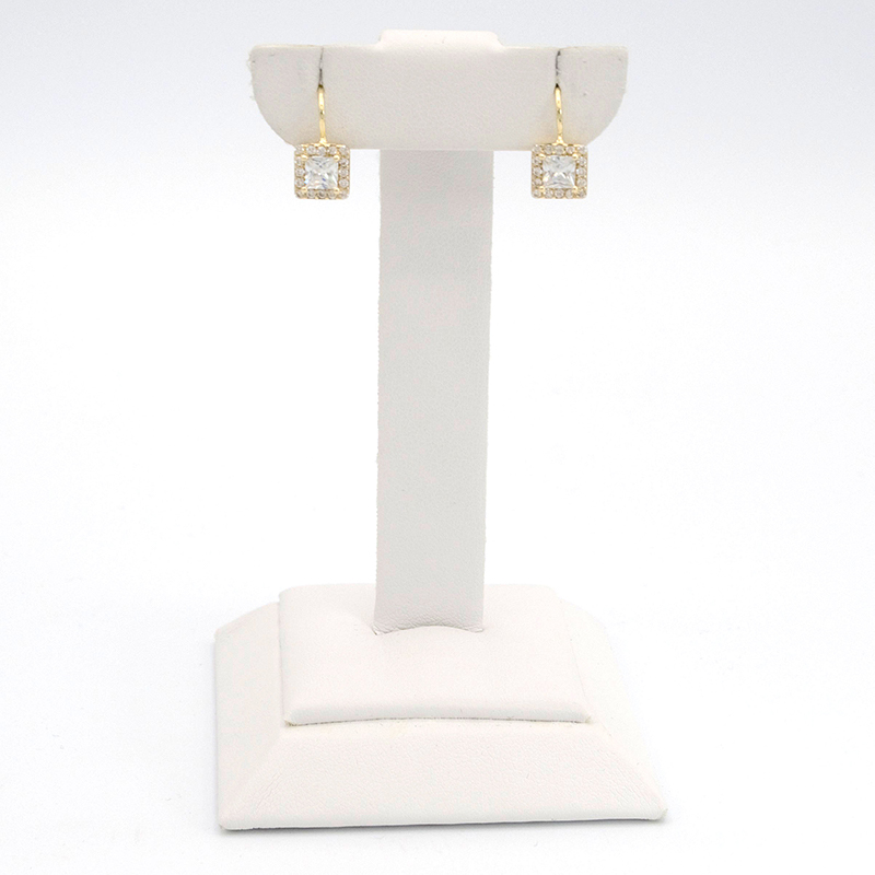 Zlaté náušnice čtverečky se zirkony 2,51g