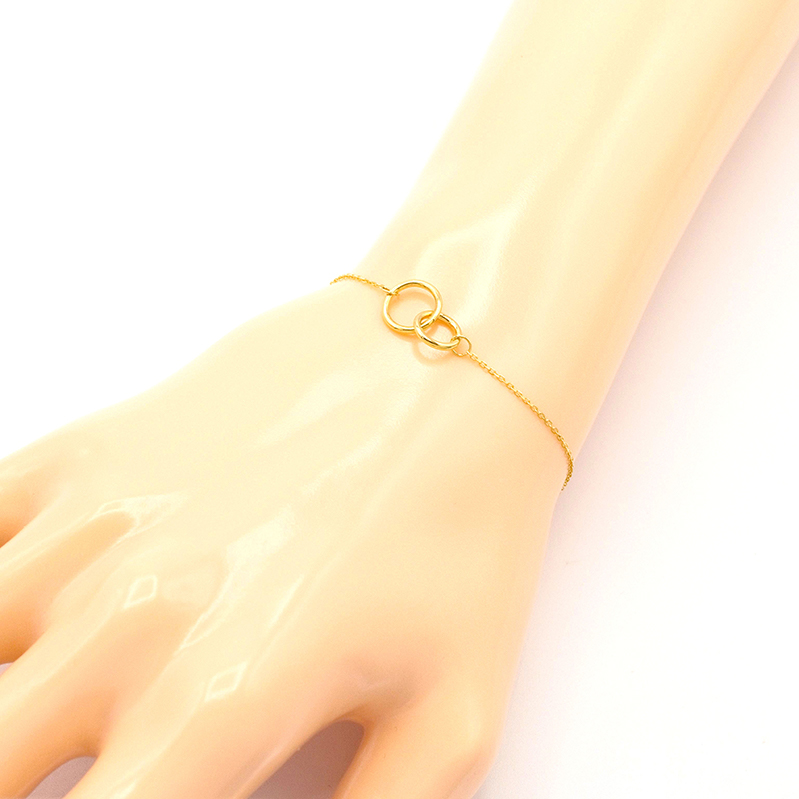 Zlatý náramek Anker propletená kolečka 1,00g