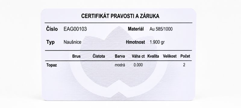 Zlaté náušnice s topazem a zirkony