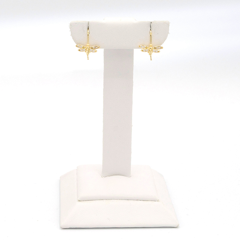 Zlaté náušnice vážky se zirkony 1,57g