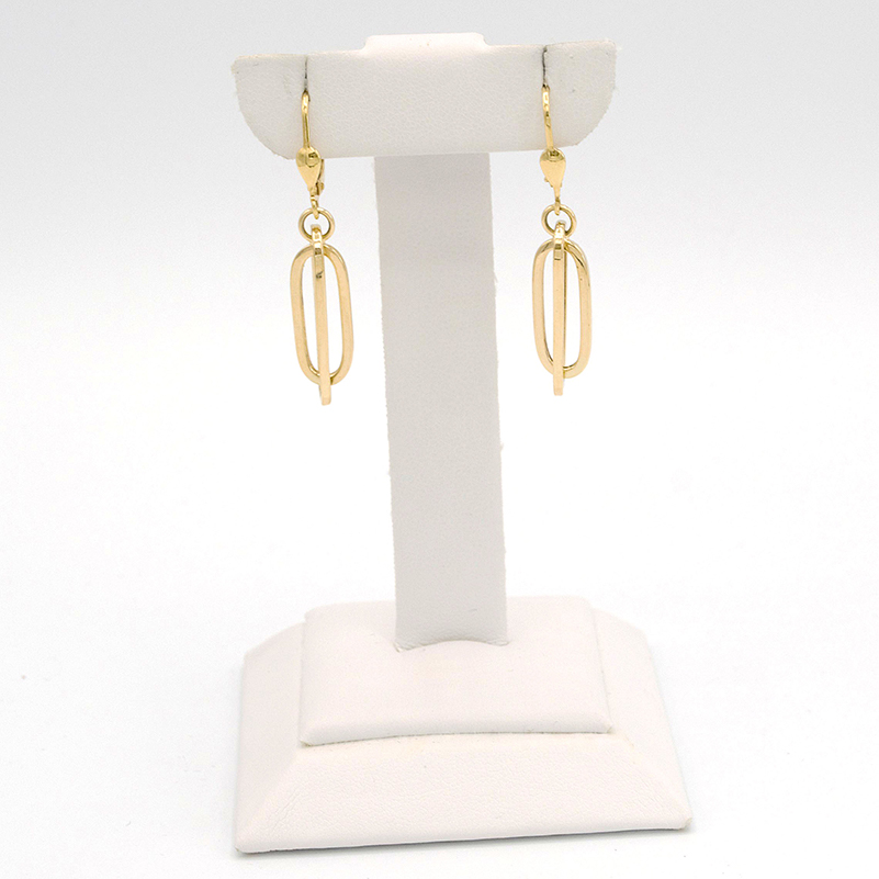 Zlaté náušnice visací propletené ovály 2,30g