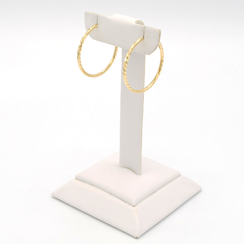 Zlaté náušnice kruhy zdobené proužky 1,85g