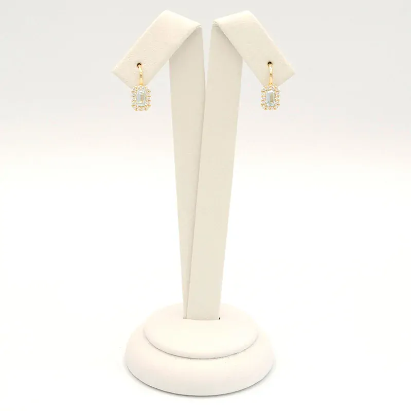 Zlaté náušnice s topazem 1,95g