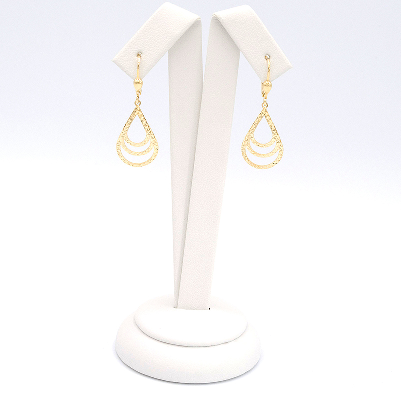 Zlaté náušnice kapky zdobené gravírováním 2,15g